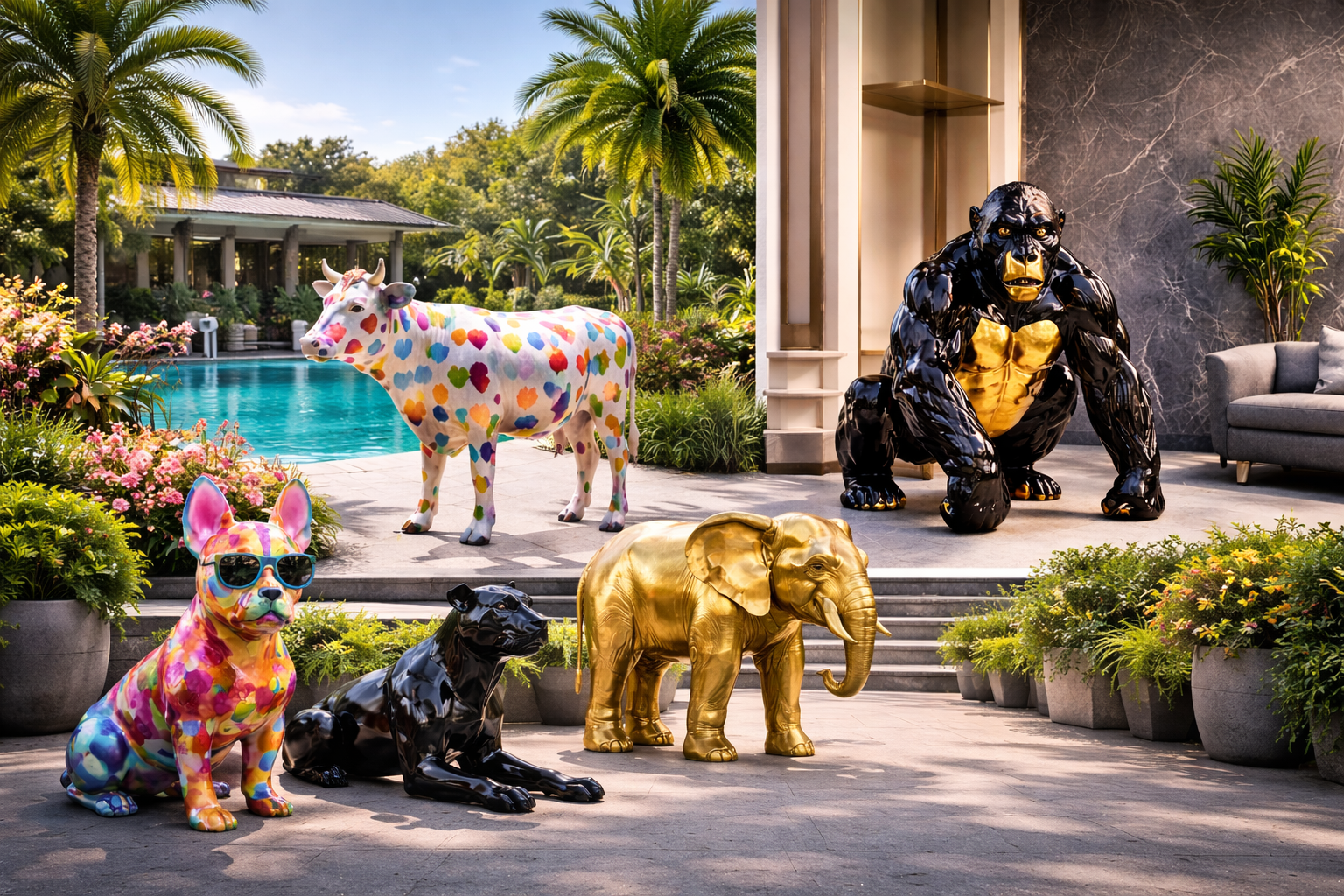 Statues d’animaux en résine : l’atout déco tendance pour sublimer vos espaces (intérieur & extérieur)