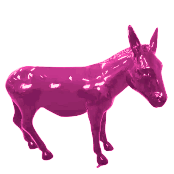 Sculpture Âne XXL en Résine 160 cm Rose Fuchsia – Statues Design
