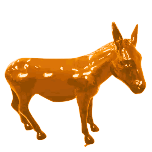 Sculpture Âne XXL en Résine 160 cm Orange – Statues Design