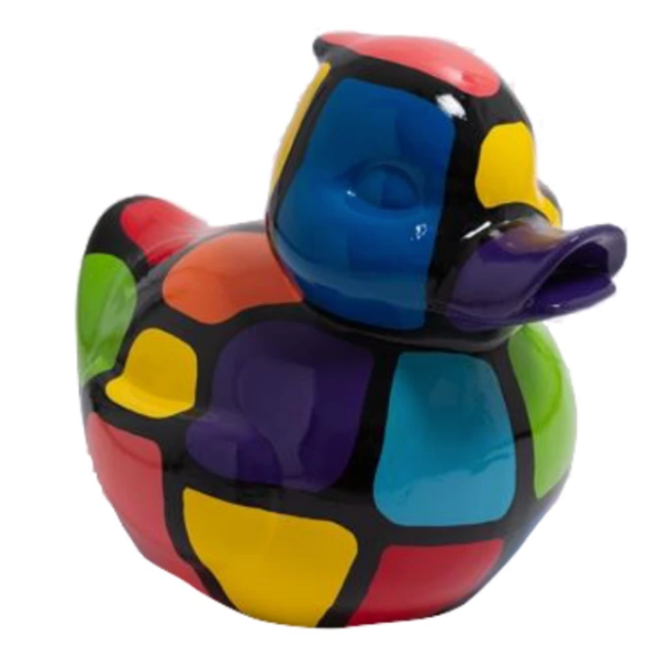 Sculpture Canard Multicolore 65 cm en Résine – Statues Design