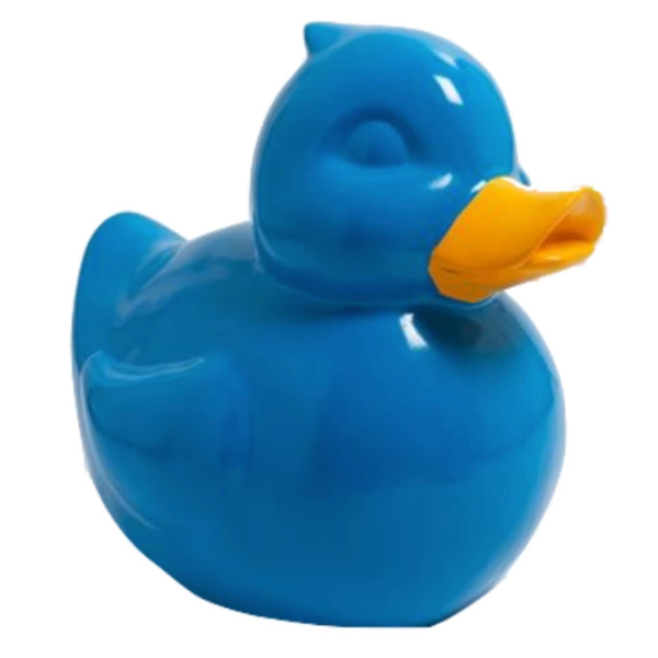 Sculpture Canard en Résine 65 cm Bleu Bec Jaune – Statues Design