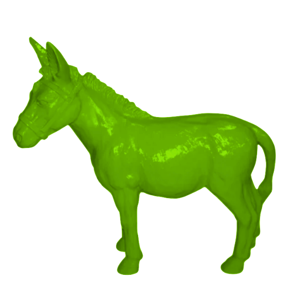 Sculpture Âne Grande 95 cm en Résine Vert Pomme – Statues Design