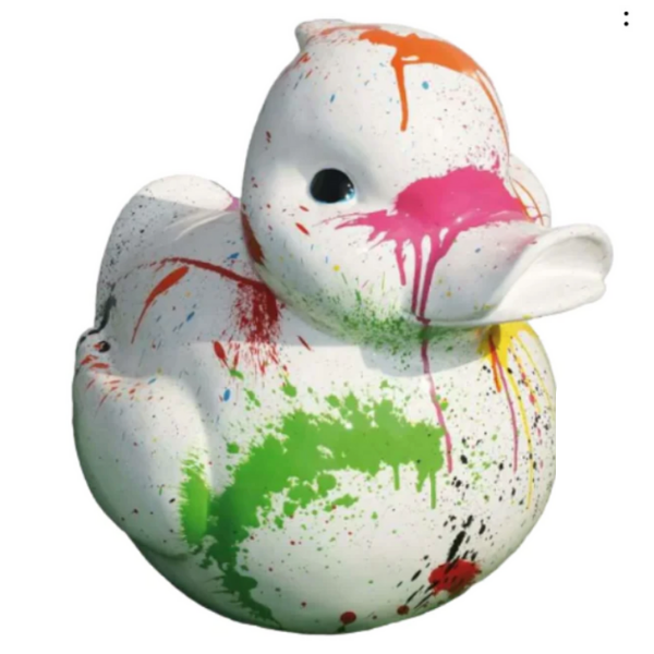 Sculpture Canard 65 cm en Résine Tie and Dye – Statues Design