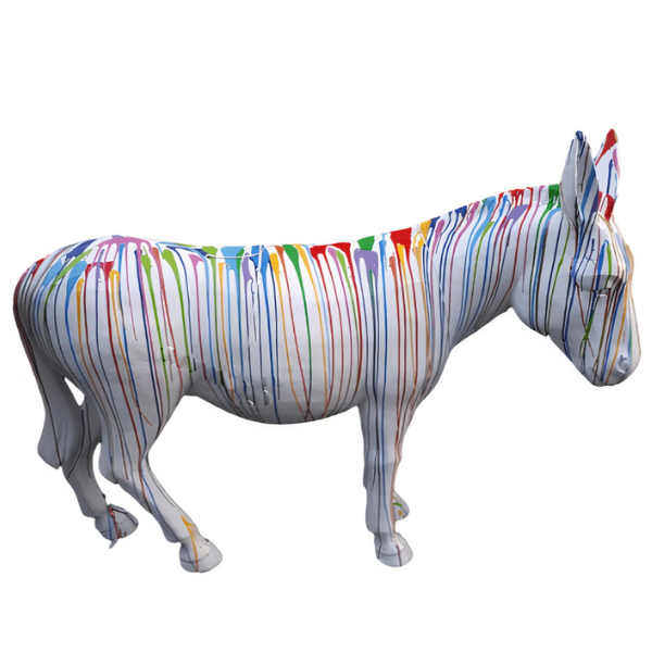 Sculpture Âne XXL en Résine 160 cm Multicolore – Statues Design