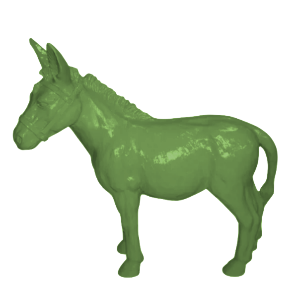 Sculpture Âne Grande Taille en Résine Vert Kaki 95 cm – Statues Design
