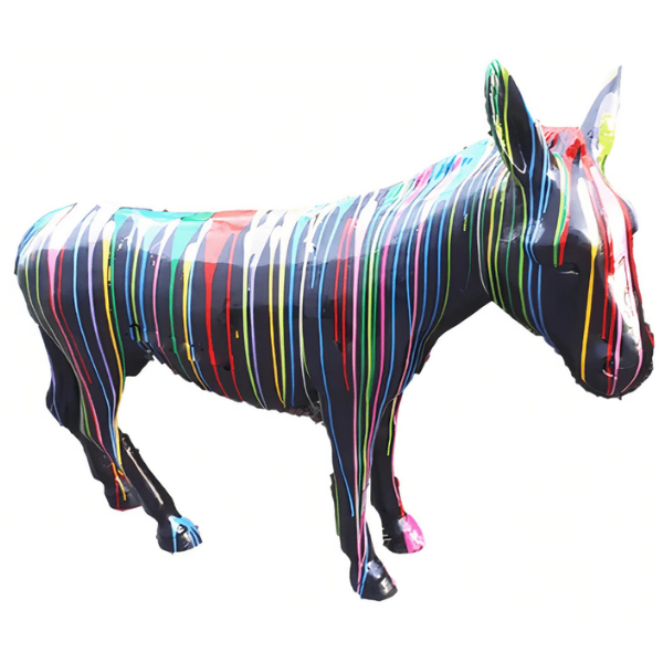 Sculpture Âne XXL en Résine 160 cm Multicolore – Statues Design