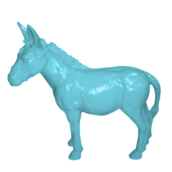 Sculpture Âne Grande 95 cm en Résine Bleu Ciel – Statues Design
