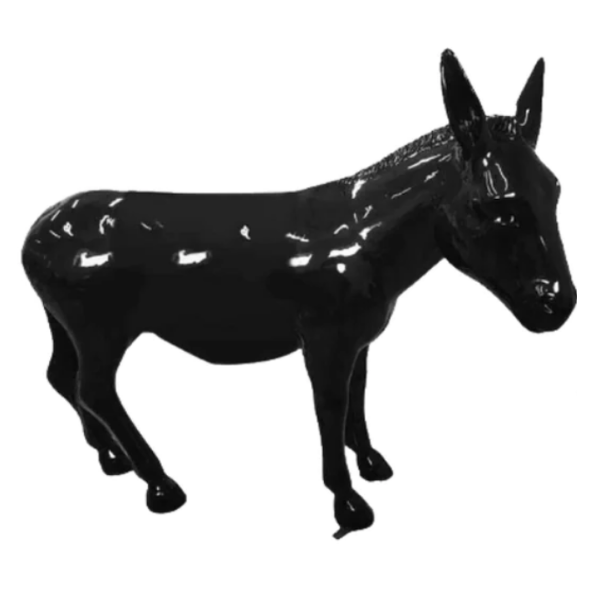 Sculpture Âne XXL en Résine 160 cm Noir et Or – Statues Design