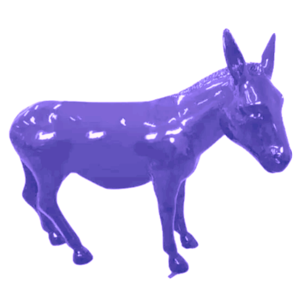 Sculpture Âne XXL en Résine 160 cm Violet Brillant – Statues Design