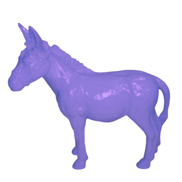 Sculpture Âne Grande 95 cm Résine Violet – Statues Design