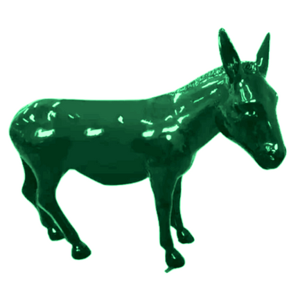 Sculpture Âne XXL en Résine 160 cm Vert Brillant – Statues Design