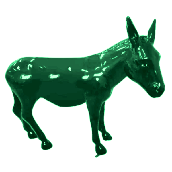 Sculpture Âne XXL en Résine 160 cm Vert Brillant – Statues Design