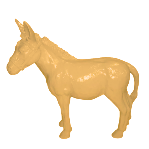 Sculpture Âne Grande 95 cm Résine Jaune – Statues Design