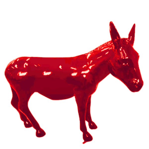 Sculpture Âne XXL en Résine 160 cm Rouge Brillant – Statues Design