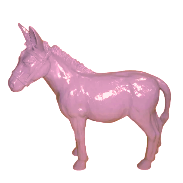 Sculpture Âne Grande Taille en Résine 95 cm Rose Clair – Statues Design