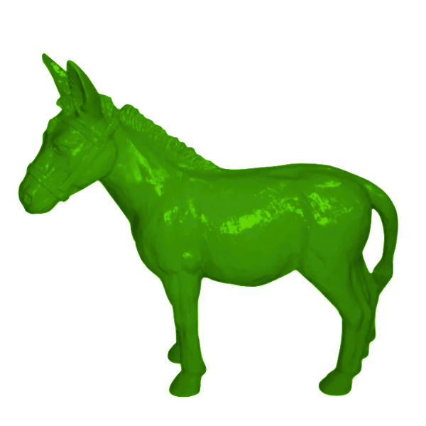 Sculpture Âne Grande 95 cm en Résine Verte – Statues Design