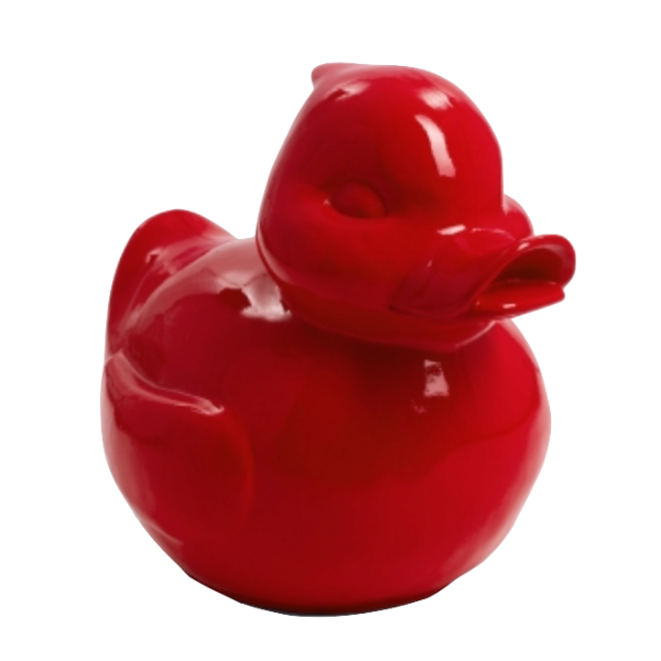 Sculpture Canard en Résine 65 cm Rouge Intense – Statues Design