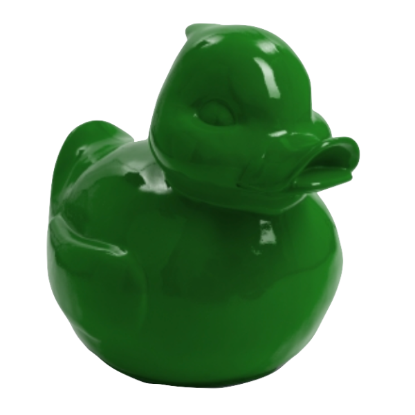 Sculpture Canard 65 cm en Résine Vert Brillant – Statues Design