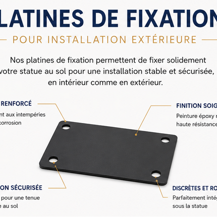 Platines de Fixation en Acier pour Statues en Résine – Statues Design