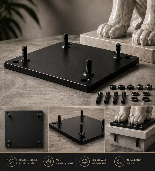 Platines de Fixation en Acier pour Statues en Résine – Statues Design