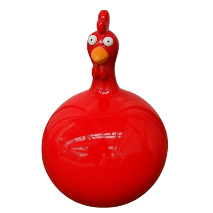 Sculpture Poule Rouge 60 cm en Résine – Statues Design