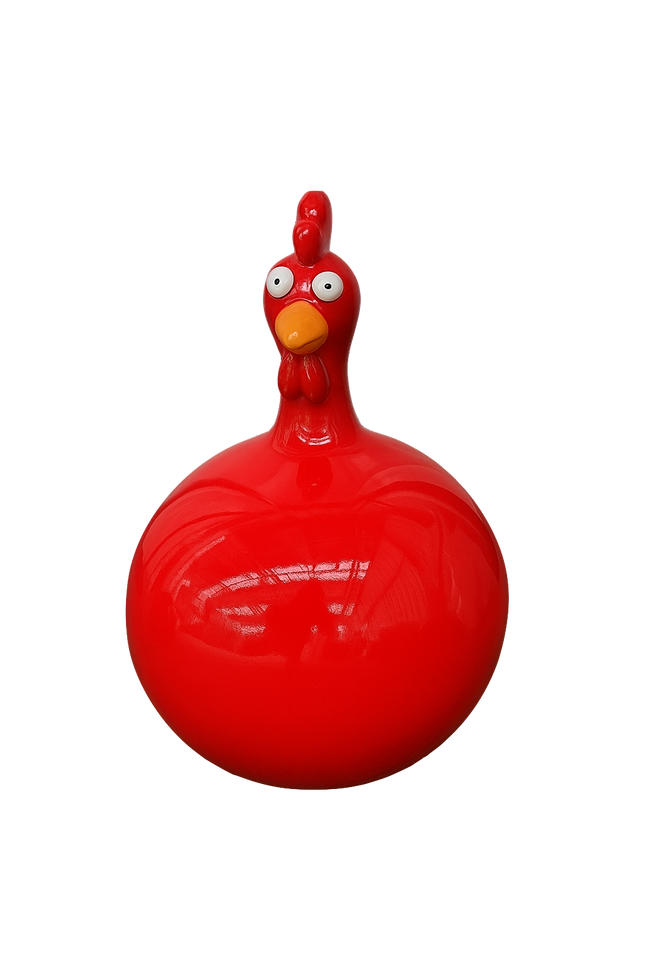 Sculpture Poule Rouge 40 cm en Résine – Statues Design