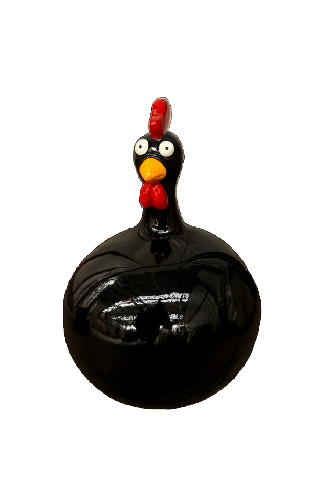 Sculpture Poule 60 cm en Résine Noire – Statues Design