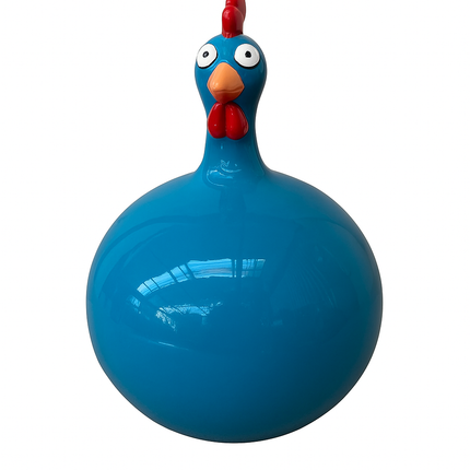 Sculpture Poule 40 cm en Résine Bleue – Statues Design