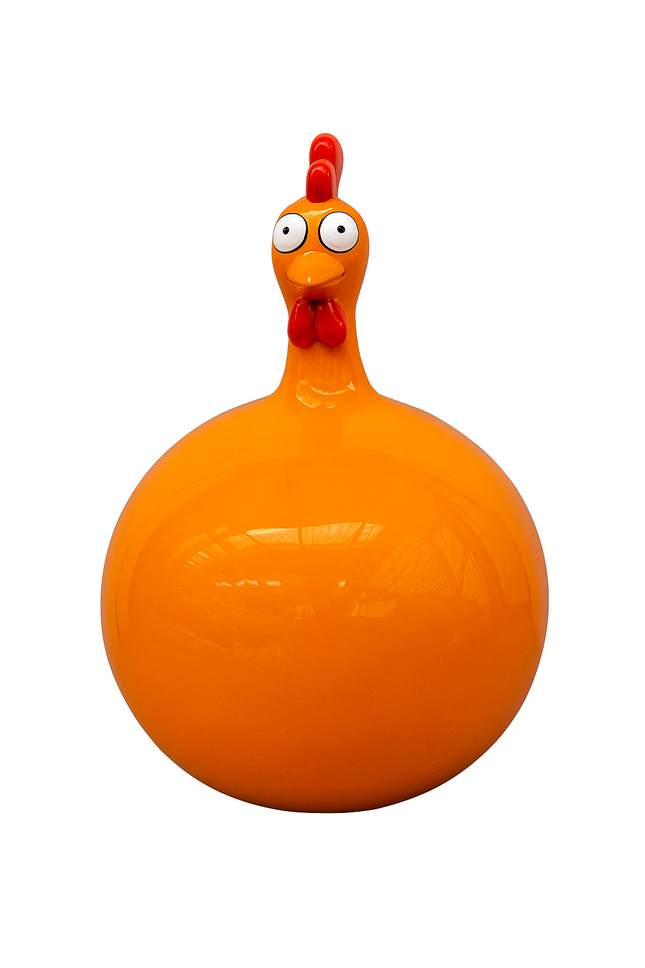 Sculpture Poule Résine Orange 40 cm – Statues Design
