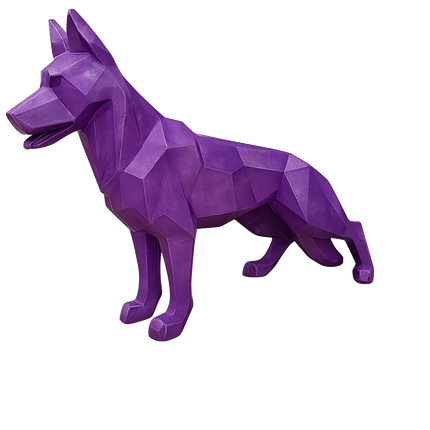 Sculpture Chien Berger Allemand XXL 120 cm Résine Violet – Statues Design