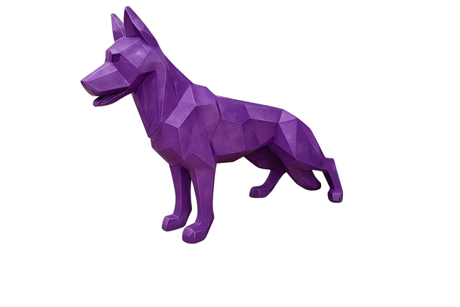 Sculpture Chien Berger Allemand XXL 120 cm Résine Violet – Statues Design