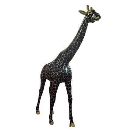 Sculpture Girafe XXL en Résine 320 cm Noir et Doré – Statues Design