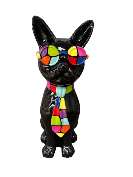Sculpture Chat 80 cm en Résine Multicolore Noir – Statues Design