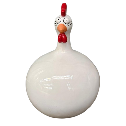Sculpture Poule Blanche 40 cm en Résine – Statues Design