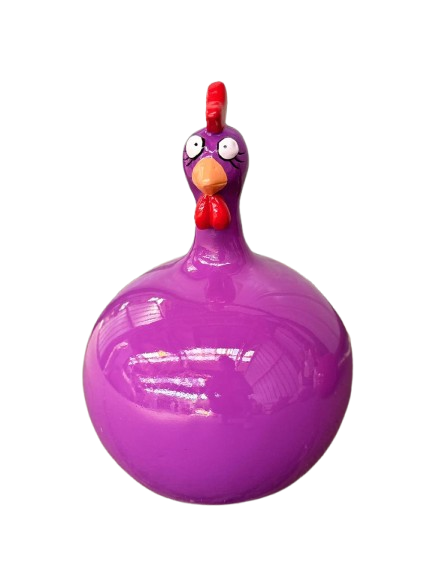 Sculpture Poule 40 cm en Résine Violet – Statues Design