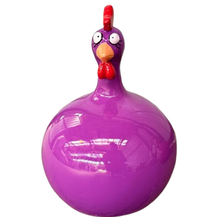 Sculpture Poule Violet 60 cm Résine – Statues Design