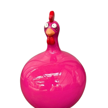 Sculpture Poule Rose en Résine 40 cm – Statues Design