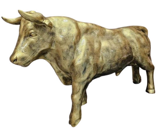 Sculpture Taureau XXL en Résine 100 cm Bronze Noir – Statues Design