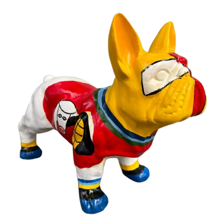 Sculpture Bouledogue Français en Résine 45 cm Multicolore – Statues Design