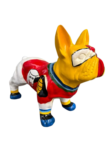 Sculpture Bouledogue Français en Résine 45 cm Multicolore – Statues Design
