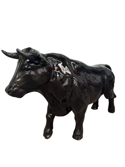 Sculpture Taureau XXL en Résine 100 cm Noir – Statues Design