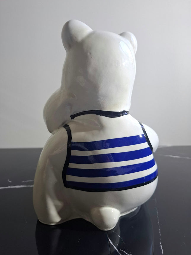 Œuvre d'Art - HIPPO JEAN PAUL GAUTHIER (3/5)  Blanc et bleu  25 cm