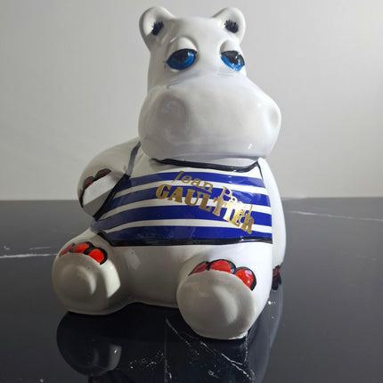 Œuvre d'Art - HIPPO JEAN PAUL GAUTHIER (3/5)  Blanc et bleu  25 cm