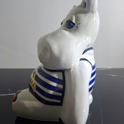 Œuvre d'Art - HIPPO JEAN PAUL GAUTHIER (3/5)  Blanc et bleu  25 cm