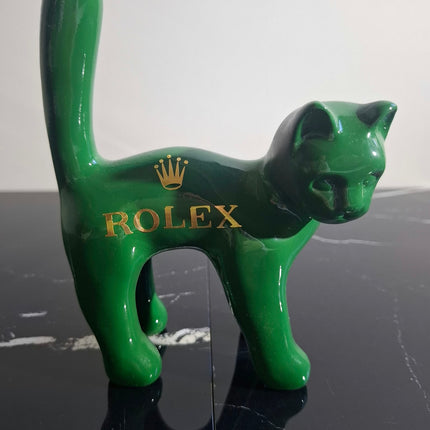 Œuvre d'Art - CHAT ROLEX (1/6)   Vert 17 cm