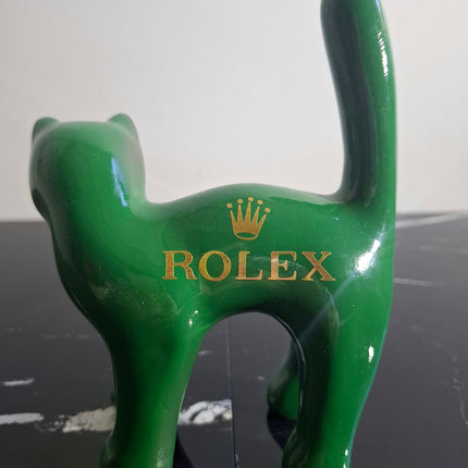 Œuvre d'Art - CHAT ROLEX (1/6)   Vert 17 cm