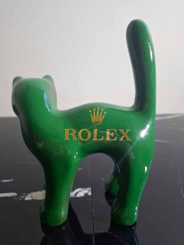 Œuvre d'Art - CHAT ROLEX (1/6)   Vert 17 cm