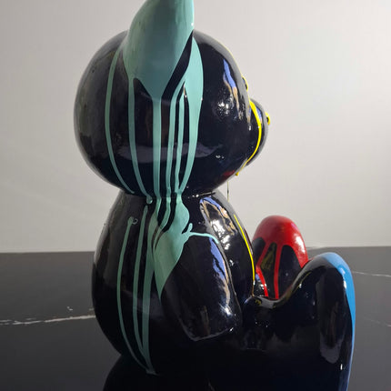 Œuvre d'Art - OURSON NOIR COULURE (5/6) Noir 35 cm