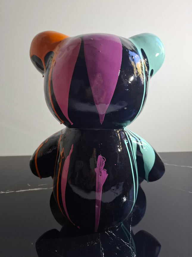 Œuvre d'Art - OURSON NOIR COULURE (5/6) Noir 35 cm