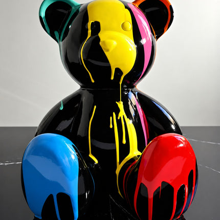 Œuvre d'Art - OURSON NOIR COULURE (5/6) Noir 35 cm